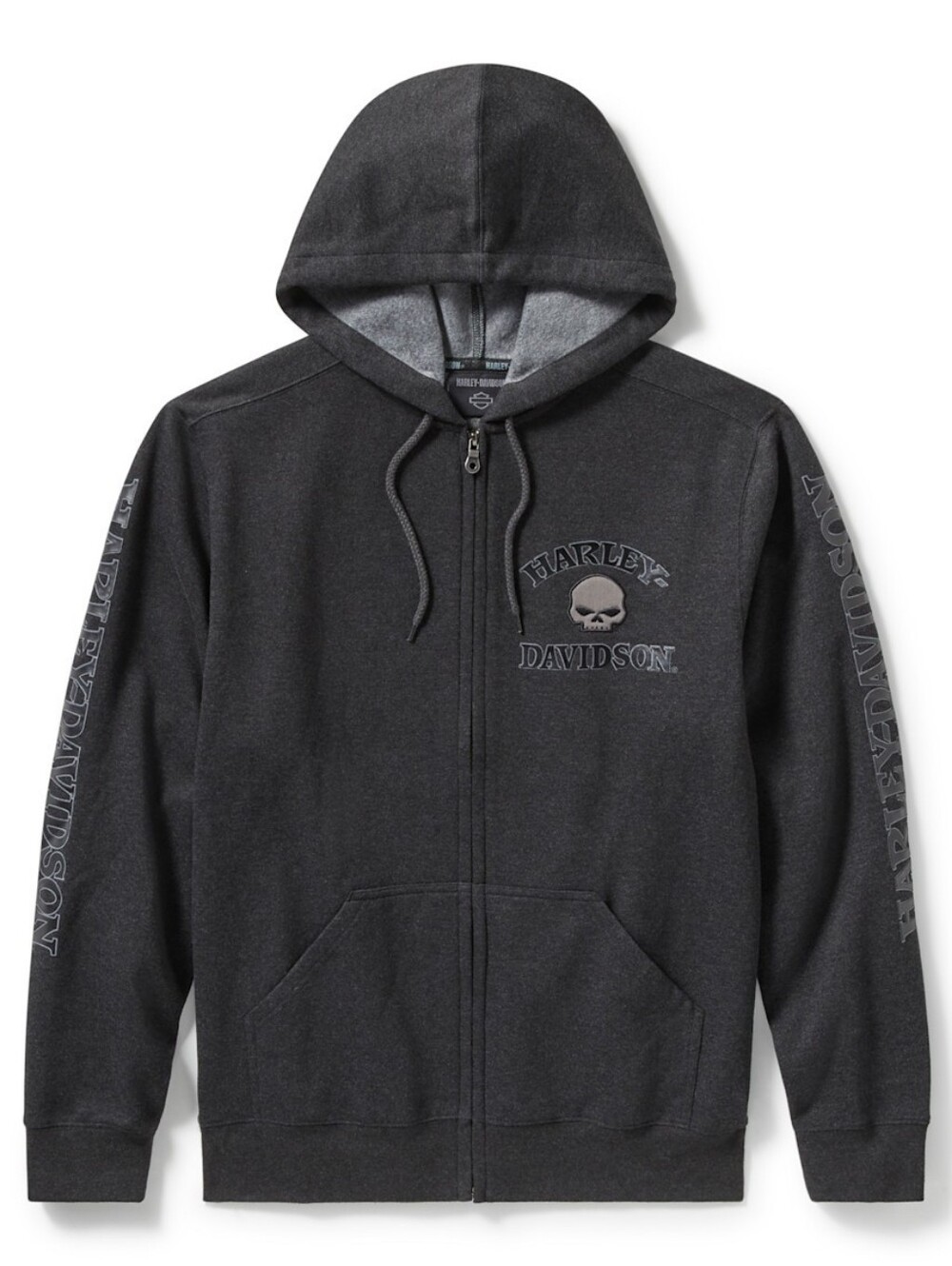 Harley-Davidson Willie G Skull Zip Hoodie Men's L Charcoal Graphic Biker